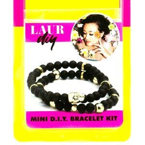 Jewelry Making LaurDIY Black Gold Stretch Bracelet Mini DIY Kit NISP